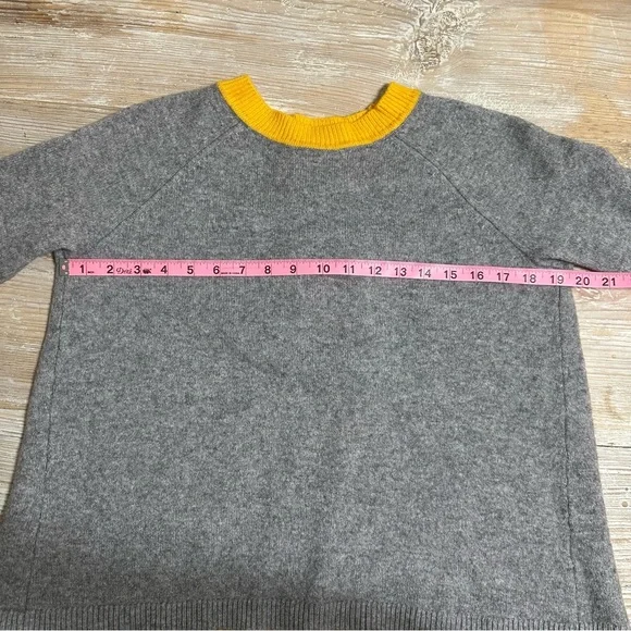 Boden Mollie Wool Cashmere Blend Sweater Color Block Gray and Yellow Sz M - Picture 11 of 12
